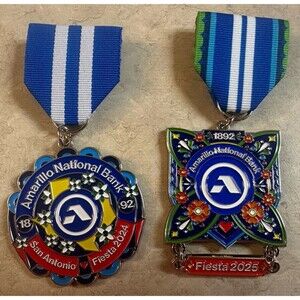 San Antonio Fiesta Medals 2024-2025 Amarillo National Bank Lot of 2 Viva Fiesta